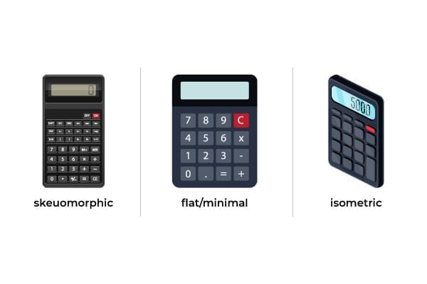 Isometric versus skeuomorphic design